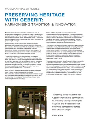 Geberit Case Study - Mosman Frazer House