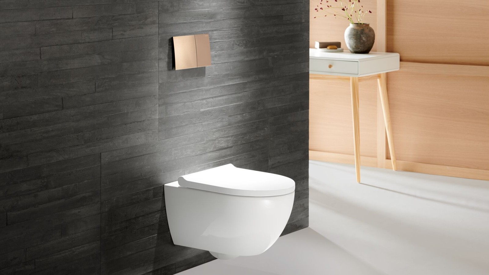 Geberit Sigma70 flush plate in rose gold