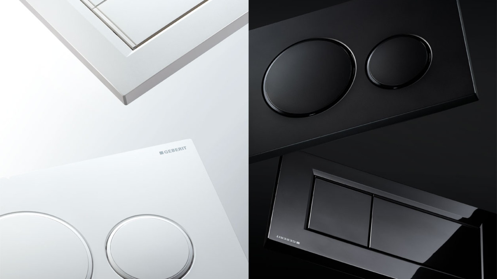Geberit Sigma20 and Sigma30 flush plates in white and black
