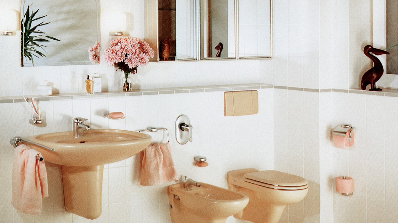 Colourful ceramics, actuator plates and wall-hung WCs were all the rage in the seventies