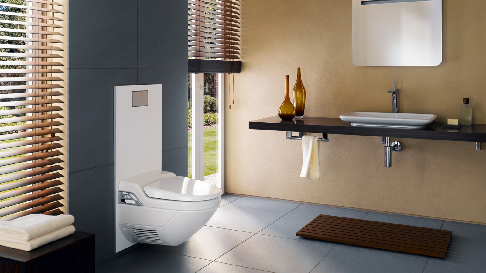 In the 1990s, tranquil design returned – which is why bathrooms became slightly larger