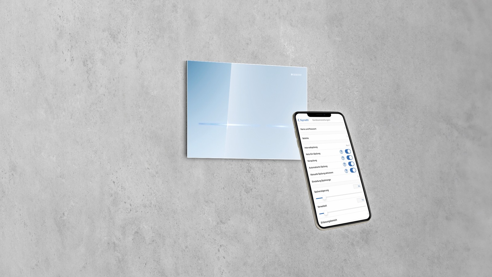 Set Geberit Sigma80 flush control with Geberit Control app
