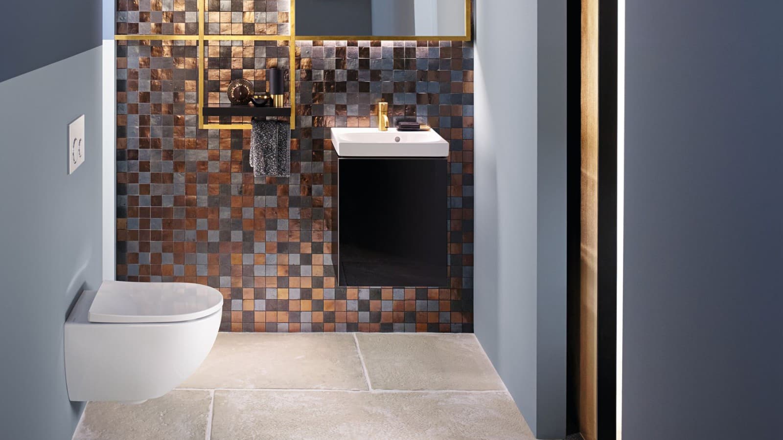 Wall-hung toilet for harmonious bathroom design Wall-hung toilet for harmonious bathroom design